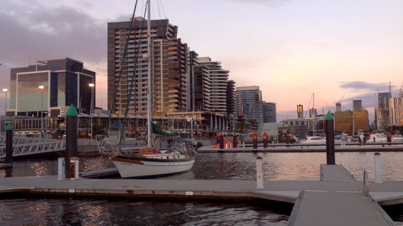 Our house 'Venture' docked in Melbourne while Terry Jackson conducts a drawing class